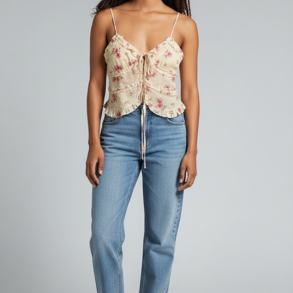 Islah Floral Tie-Front Top